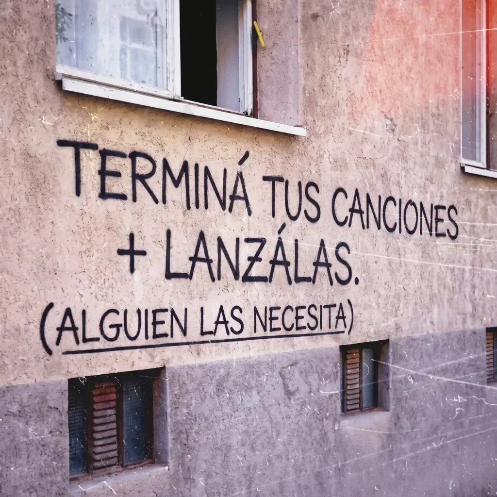 An emotional and uplifting street graffiti of triumph for musicians