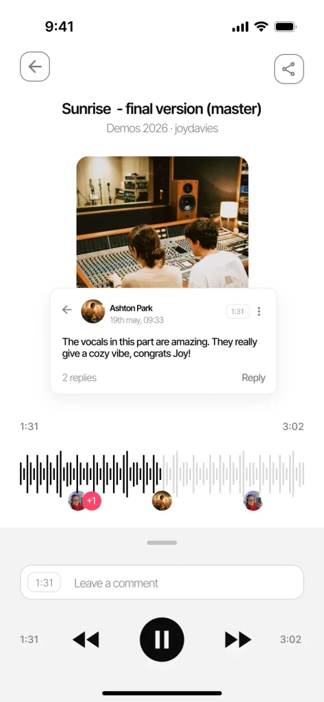 Pin notes to the exact moment in your audio.