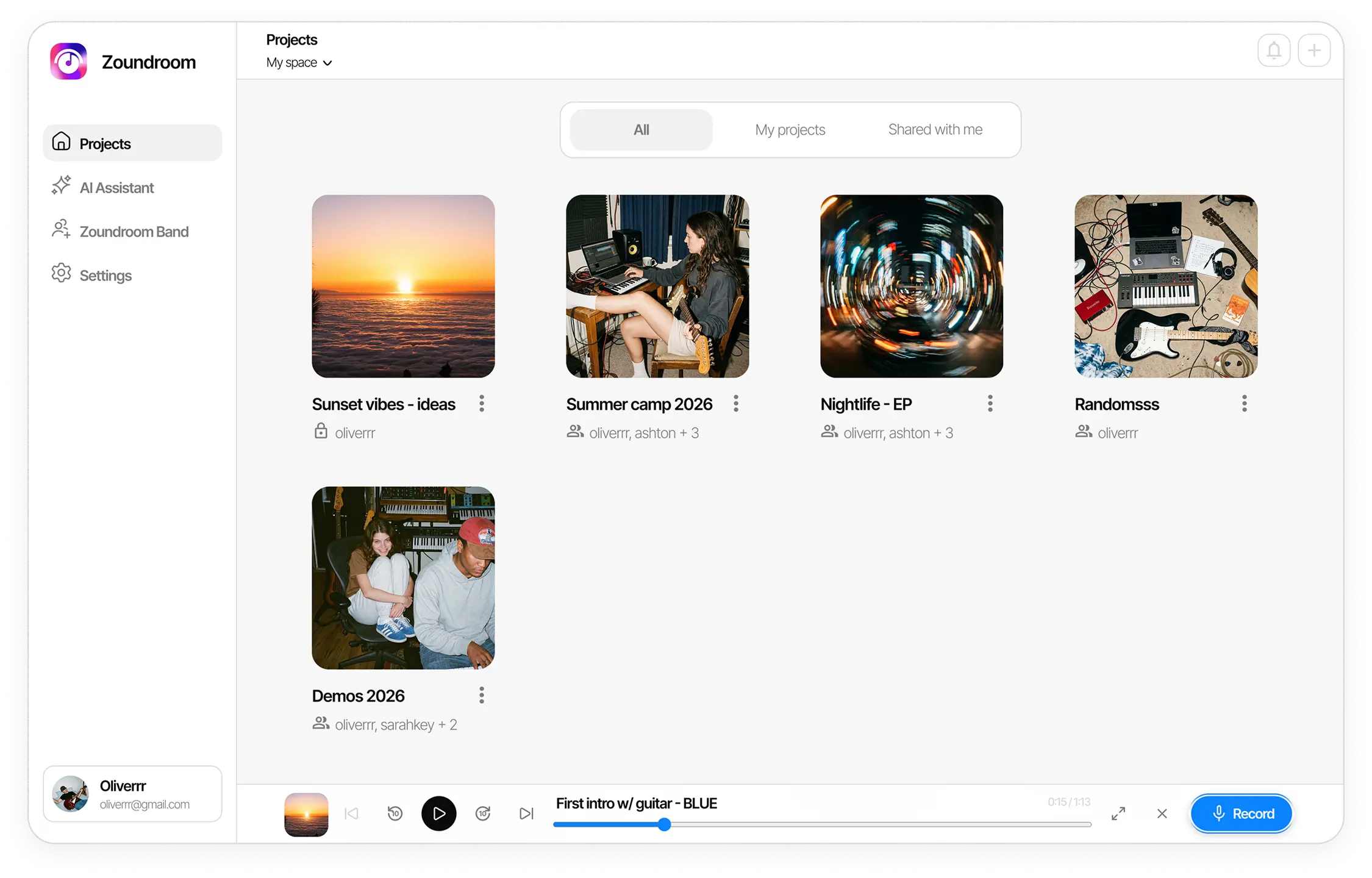 Zoundroom web app