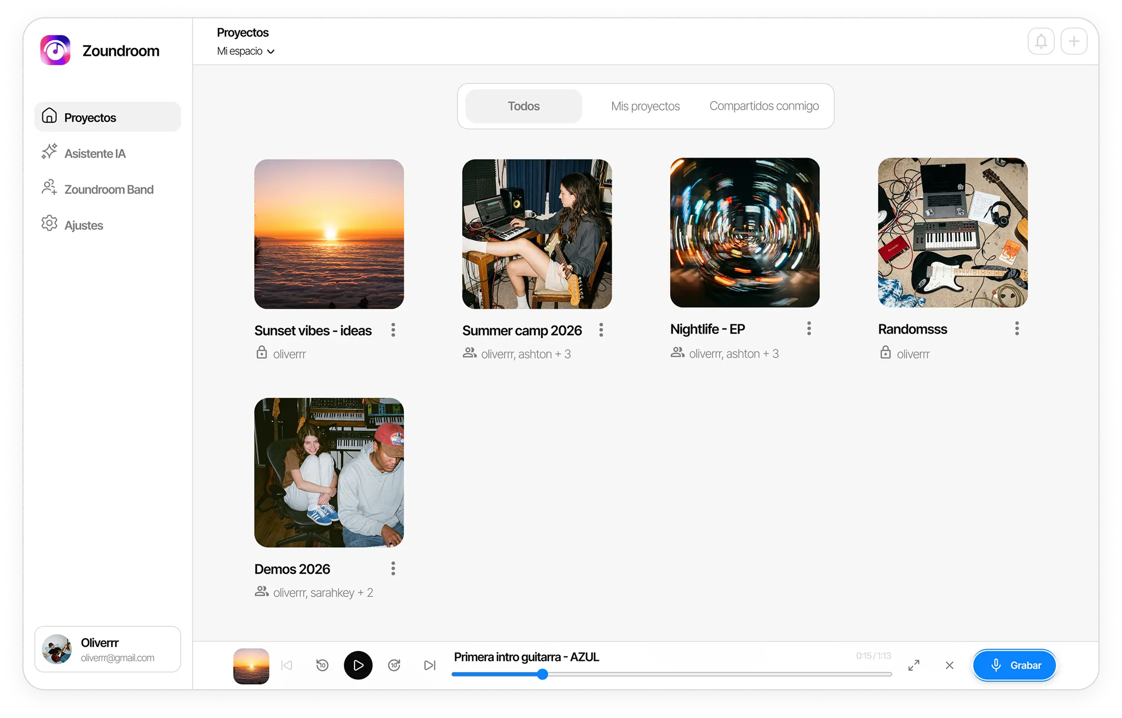 Zoundroom web app