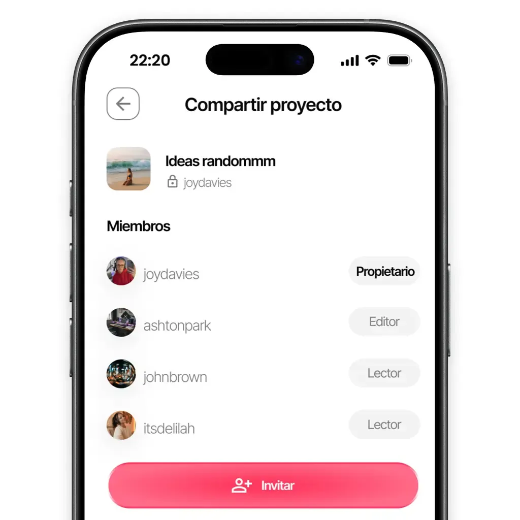 Partilhar projetos com outros artistas e colaboradores
