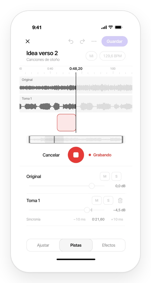 Grabar una toma encima desde el móvil con Zoundroom