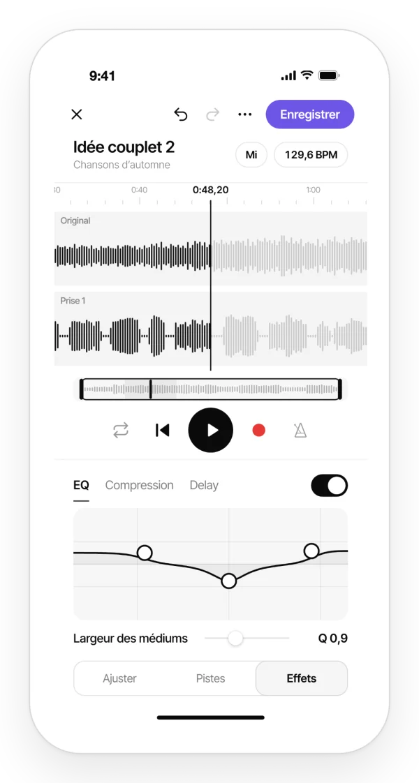 Égaliseur trois bandes dans l’éditeur de Zoundroom