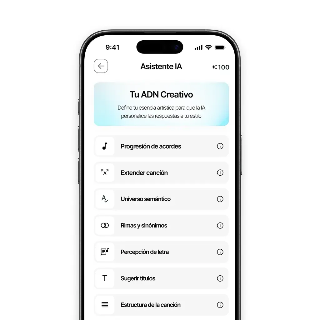 Vista de l'Assistent IA de Zoundroom com a eina creativa