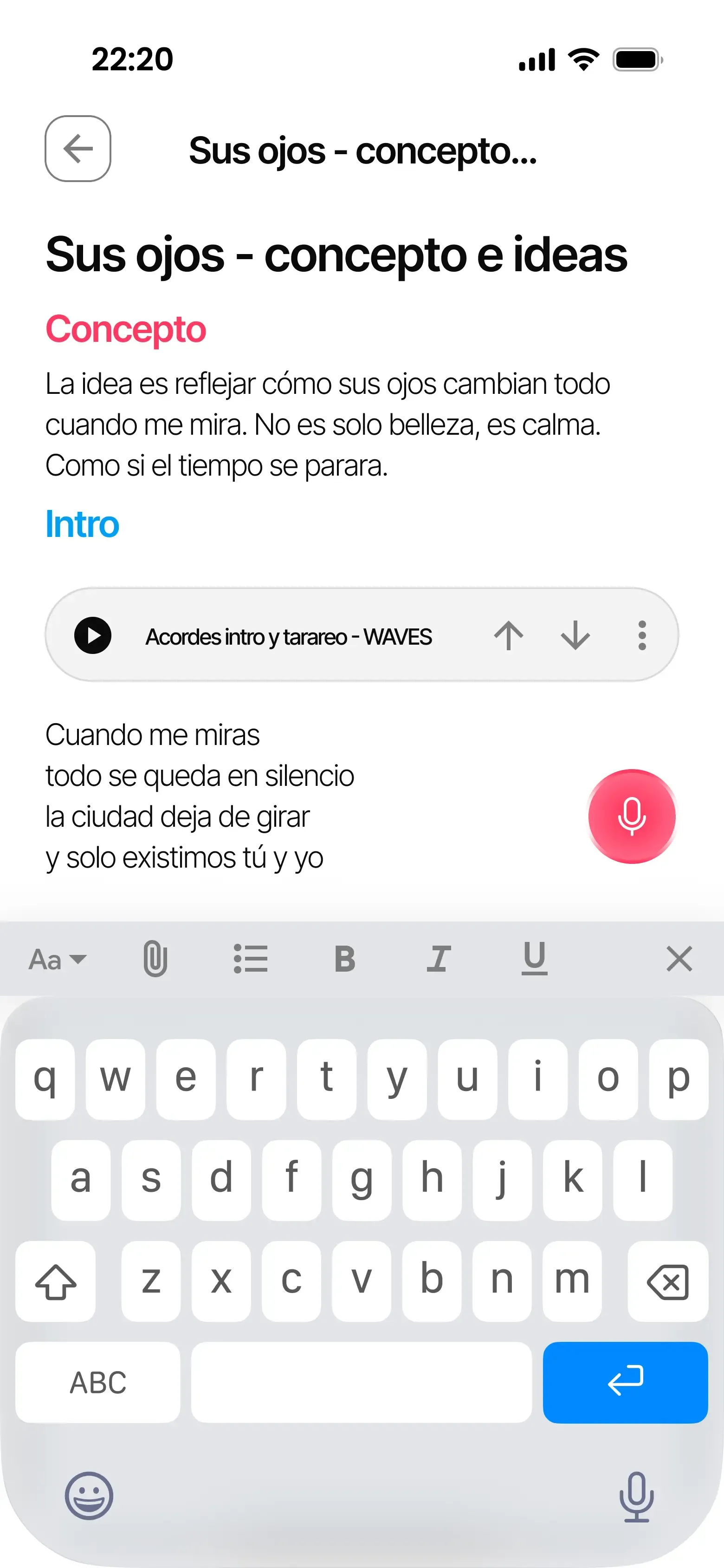 Pantalla de notes amb gravadora integrada
